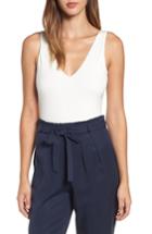 Women's Leith Sleeveless Deep-v Bodysuit, Size - White