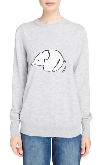 Women's Loewe Mouse Intarsia Wool Sweater - Grey