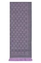 Women's Gucci Gg Jacquard Wool Scarf, Size - Purple