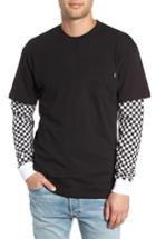 Men's Vans Checker Sleeve T-shirt - Black