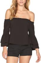Women's Amuse Society Chapelle Off The Shoulder Top - Black