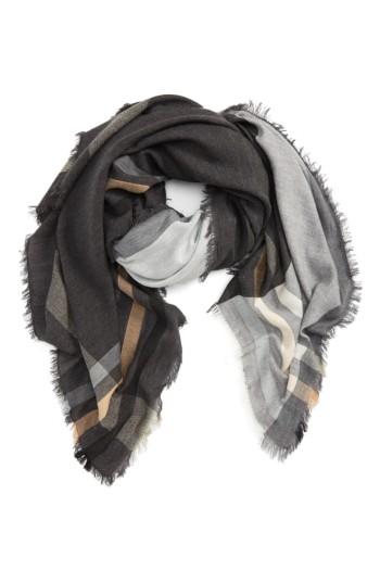 Women's Leith Plaid Scarf, Size - Grey