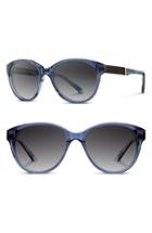 Women's Shwood 'madison' 54mm Polarized Sunglasses - Blue/ Ebony/ Grey Polar