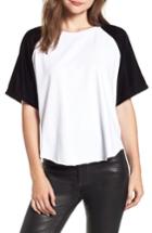 Women's Current/elliott The Velvet Raglan Tee - Black