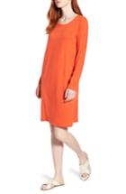 Women's Eileen Fisher V-back Stretch Tencel Shift Dress - Red