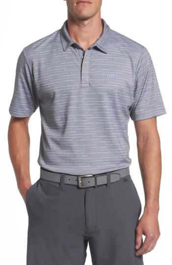 Men's Travis Mathew Jered Stripe Print Jacquard Polo, Size - Grey