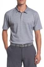 Men's Travis Mathew Jered Stripe Print Jacquard Polo, Size - Grey
