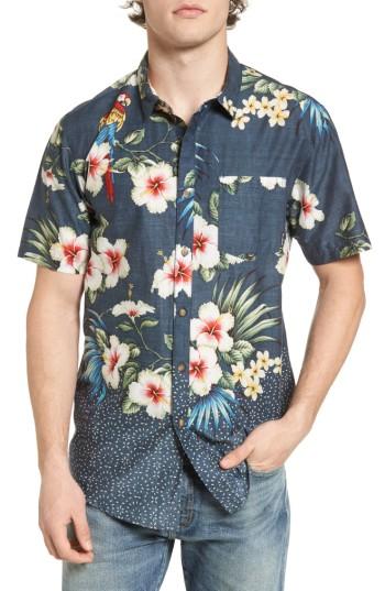Men's Billabong Sundays Floral Woven Shirt - Blue