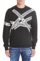 Men's Dsquared2 Caution Logo Print Sweatshirt - Black