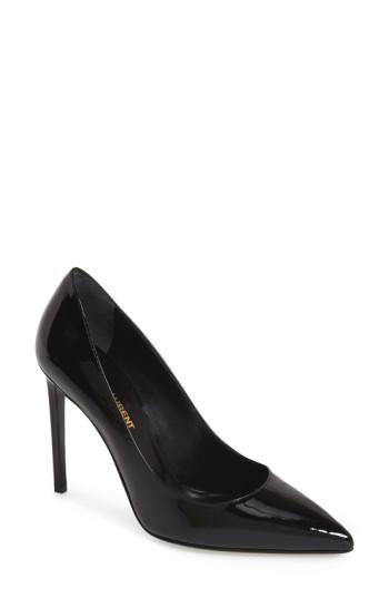 Women's Saint Laurent 'paris Skinny' Pointy Toe Pump Us / 35eu - Black