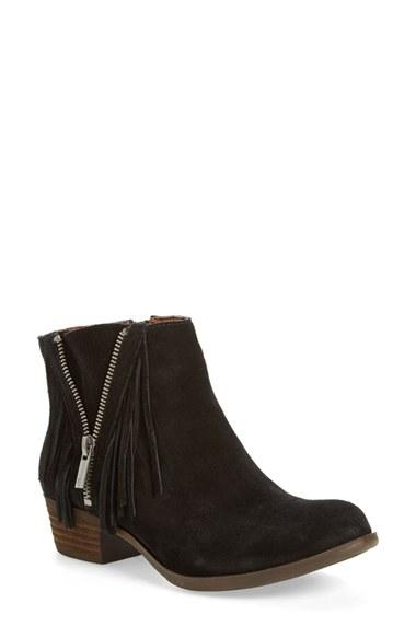 Women's Lucky Brand 'beeliner' Fringe Bootie M - Black