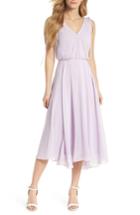 Women's Gal Meets Glam Collection Clip Dot Chiffon Midi Dress (similar To 14w) - Purple