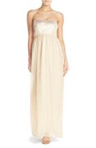 Women's Paper Crown By Lauren Conrad 'breanna' Lace Bodice Crepe Gown, Size - Metallic