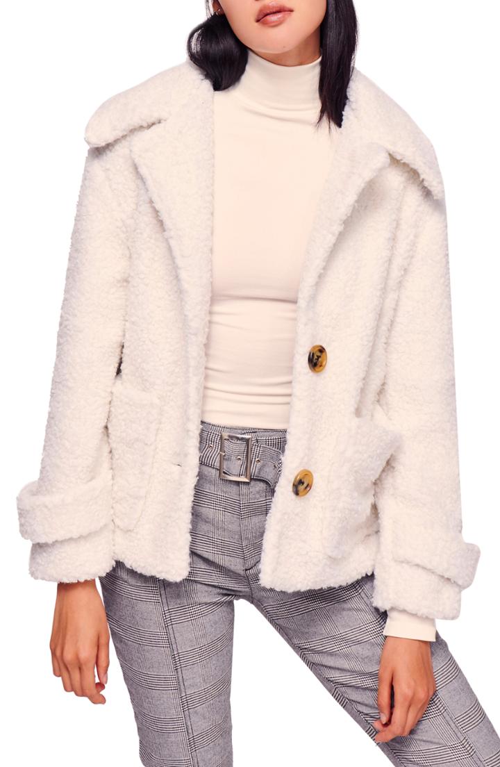 Women's Free People So Soft Peacoat - Ivory