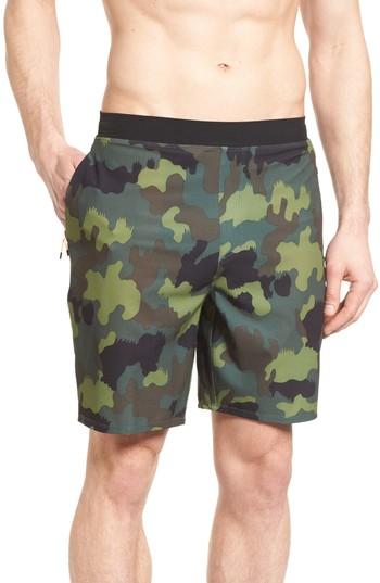 Men's Hurley Alpha Trainer Plus Threat Training Shorts, Size - Green