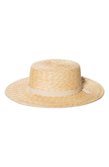 Women's Bijou Van Ness The Highland Straw Boater Hat - Beige