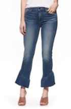 Women's Paige Floral Ruffle Hem Straight Leg Jeans - Blue