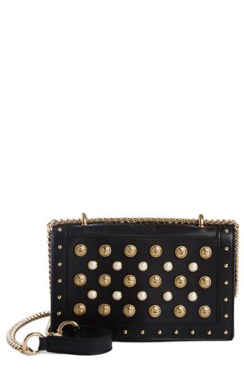 Balmain Love Studded Leather Shoulder Bag - Black