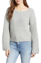 Women's Love By Design Bell Sleeve Sweater - Grey