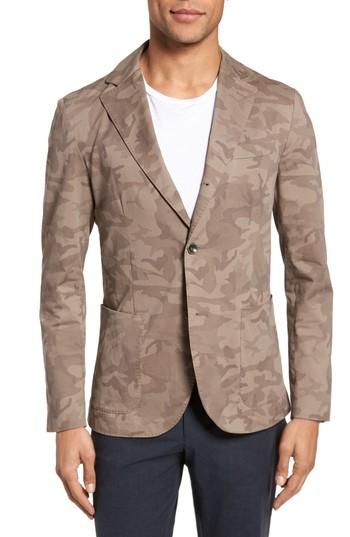 Men's Eleventy Trim Fit Camo Jacket - Brown
