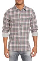 Men's Nordstrom Men's Shop Trim Fit Utility Duofold Sport Shirt, Size - Grey