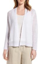 Women's Eileen Fisher Boxy Organic Linen Cardigan - White