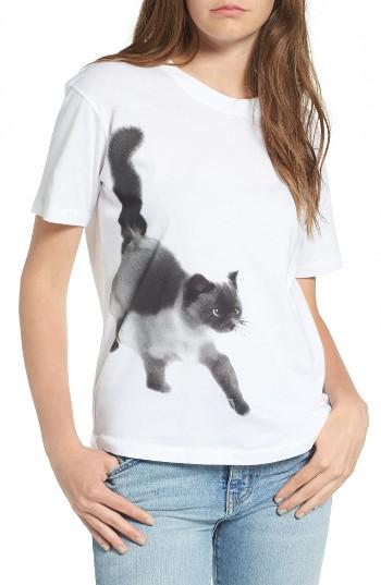 Women's Paul & Joe Sister Cat Print Graphic Tee - White