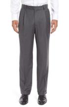 Men's Berle Pleated Solid Wool Trousers X 32 - Grey