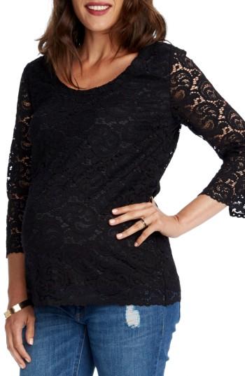 Women's Rosie Pope Becca Lace Maternity Top - Black