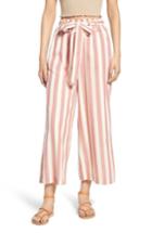 Women's Moon River Stripe Paperbag Waist Pants - Red