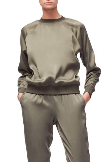 Women's Good American Satin Crewneck Top