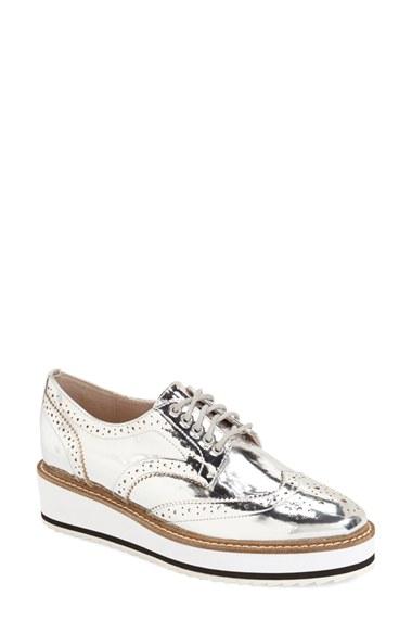 Women's Shellys London Emma Platform Oxford Eu - Metallic