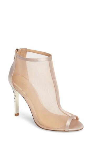 Women's Jewel Badgley Mischka Anastasia Embellished Mesh Pump .5 M - Metallic