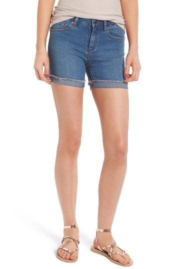 Women's Rvca Front Row Denim Shorts - Blue