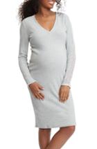 Women's Stowaway Collection Maternity Sweater Dress - Grey
