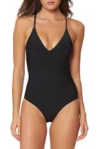 Women's Red Carter Woven Back One-piece Swimsuit