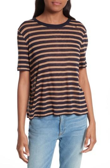 Women's T By Alexander Wang Stripe Crop Tee - Blue