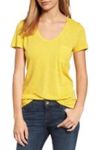 Women's Caslon Rounded V-neck Tee, Size - Yellow