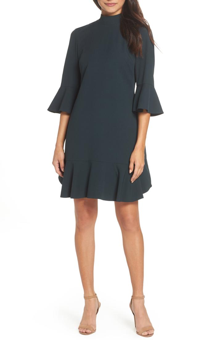 Women's Chelsea28 Ruffle Sleeve Shift Dress - Green