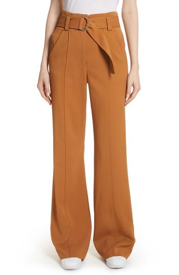 Women's A.l.c. Foster Flare Leg Crepe Pants - Yellow