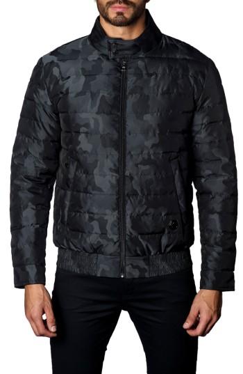 Men's Jared Lang Chicago Camo Down Puffer Jacket - Black