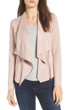 Women's Blanknyc Drape Front Faux Suede Jacket - Pink