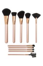 Pure Aura 10-piece Brush Set, Size - Clear / Bronze Wood