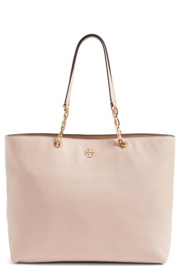 Tory Burch Frida Pebbled Leather Tote - Beige