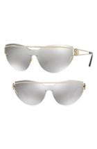 Women's Versace Rock Icons Medusa 138mm Rimless Shield Sunglasses - Gold/ Grey Mirror