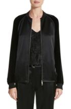 Women's Lafayette 148 New York Brea Reverie Satin Cloth Bomber Jacket