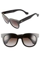 Women's Balenciaga Paris Rectangular 52mm Sunglasses - Shiny Black/ Gradient Smoke