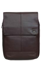 Men's Knomo London Brompton Hudson Leather Backpack - Brown