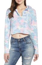 Women's Wildfox Sweet Leaf Camo Crop Hoodie - Blue