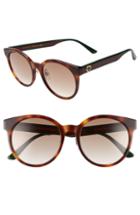 Women's Gucci 55mm Round Sunglasses - Havana/ Multi/ Brown Gradient